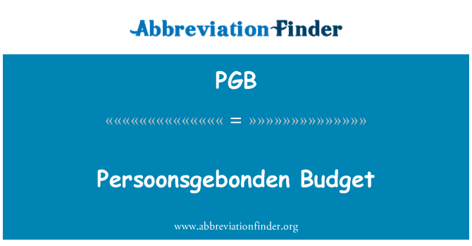 PGB: Persoonsgebonden budsjett