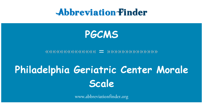PGCMS: Philadelphia geriatrické centrum morálku stupnice