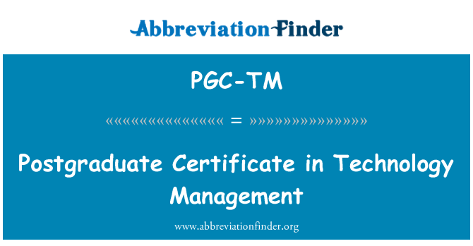 PGC-TM: Postgraduální certifikát v managementu technologie