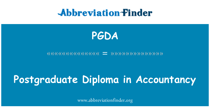 PGDA: Аспірантура диплом у Бухгалтерія