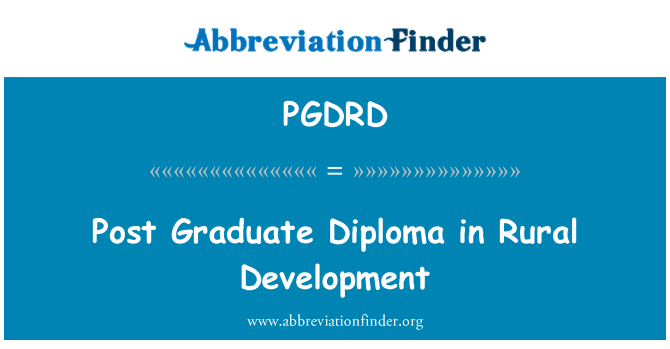 PGDRD: 农村发展研究生文凭