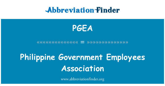 PGEA: Philippine Government Employees Association