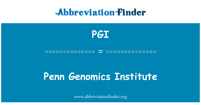 PGI: Penn ġenomika Istitut