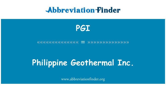 PGI: Filipin Géothermique Inc.