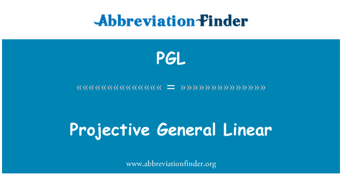 PGL: 投影一般線性