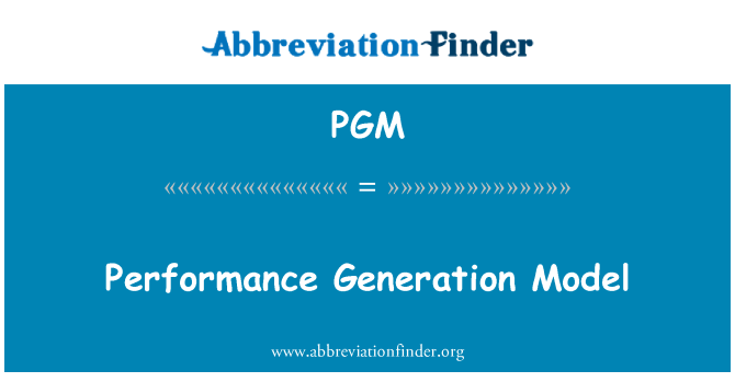 PGM: Wydajność generowania modelu