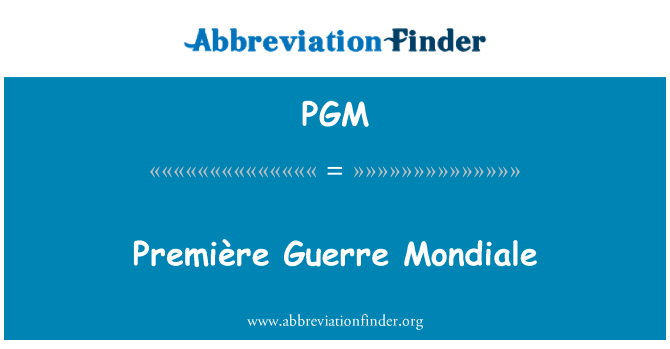 PGM: Première gè Mondiale