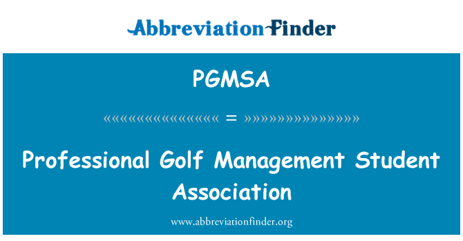 PGMSA: Professional Golf Management Student Association