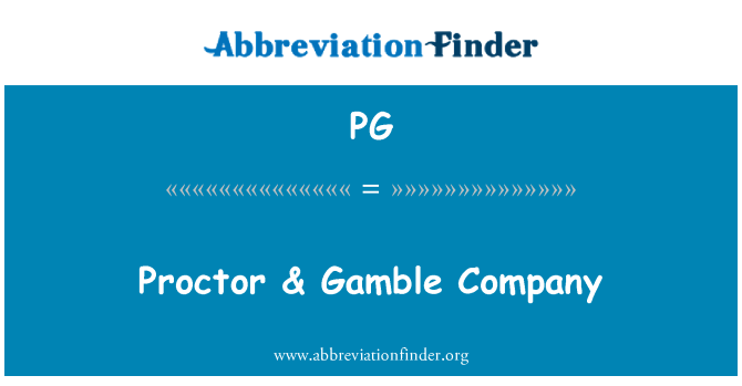 PG: Proctor & Gamble společnost