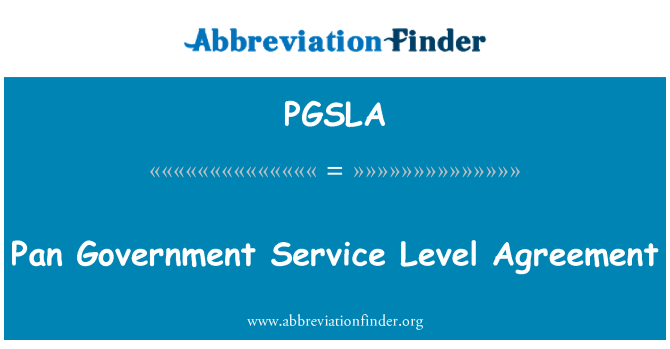 PGSLA: Pan regering Service Level Agreement