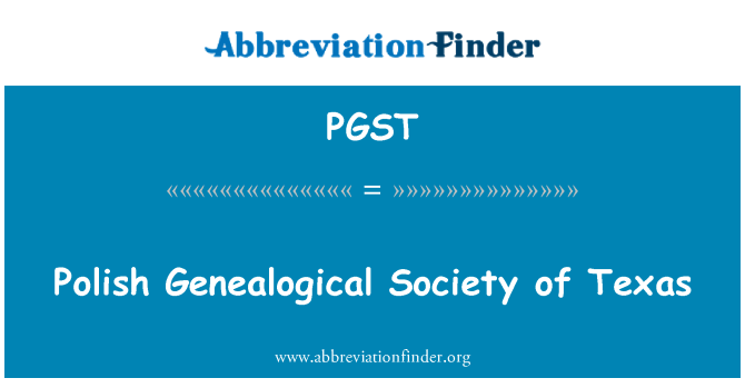 PGST: Polský genealogická společnost Texas