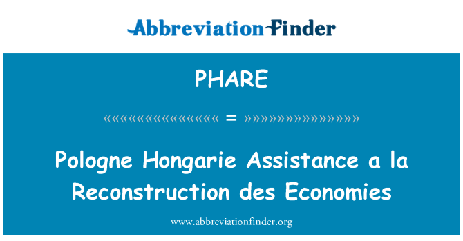 PHARE: Pologne Hongarie-assistenza a la rikostruzzjoni des ekonomiji