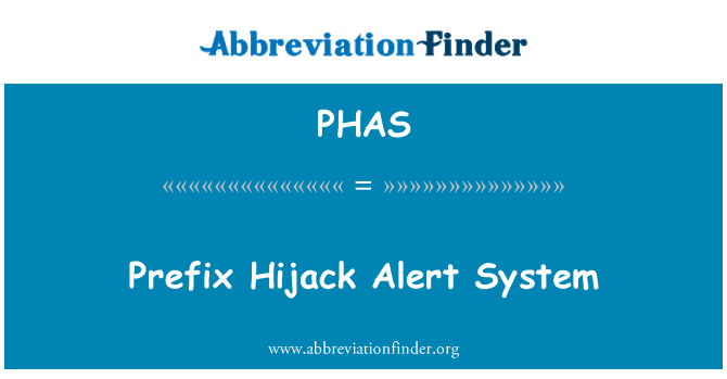 PHAS: Префикс на алармената система за отвличане