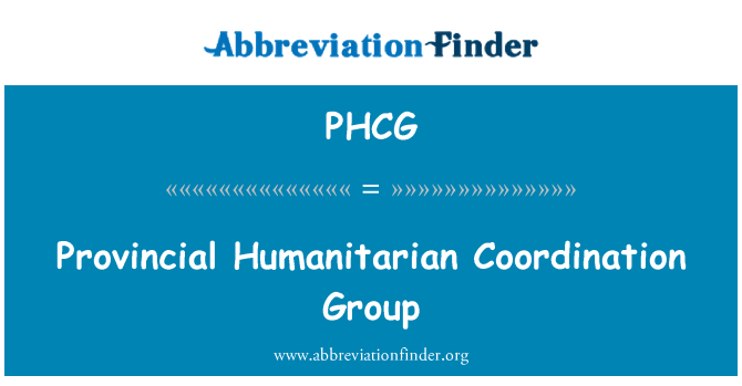 PHCG: Provinciale humanitaire coördinatiegroep