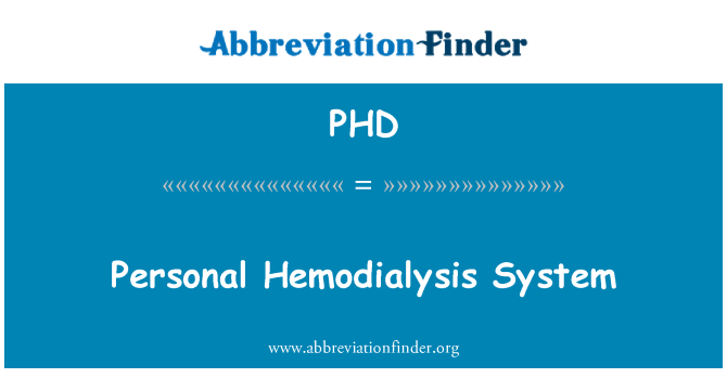 PHD: Személyes hemodialízis rendszer