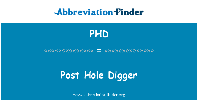 PHD: Post Hole bagr