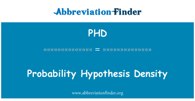 PHD: Densidade de probabilidade hipótese