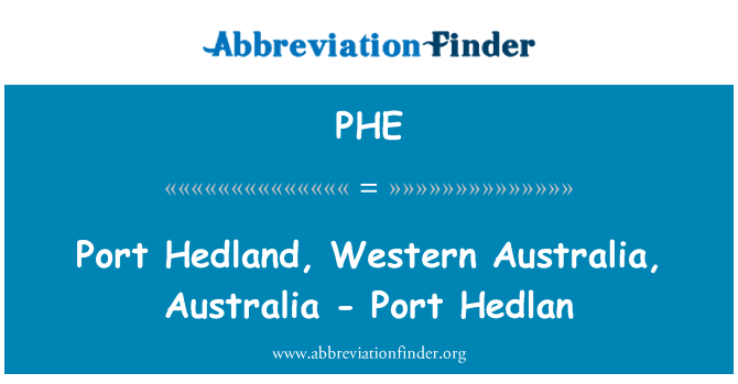 PHE: Port Hedland, Western Australia, Australia - Port Hedlan