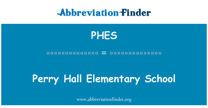 PHES: ペリーのホールの小学校