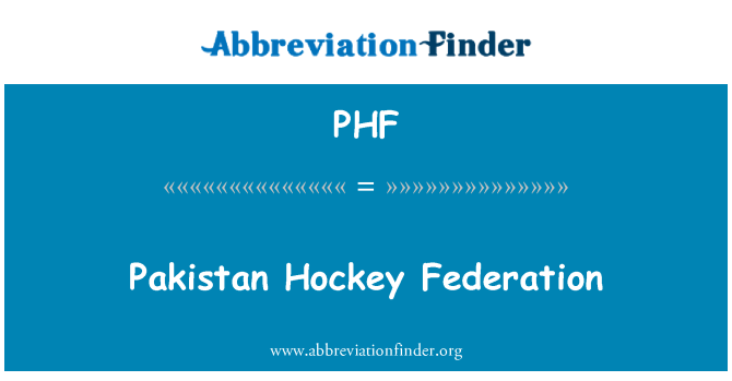 PHF: Pakistan Hokeyi Federasyonu