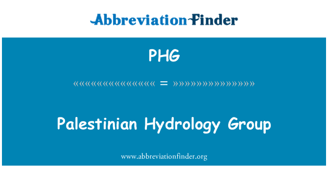 PHG: Palestinian Hydrology Group