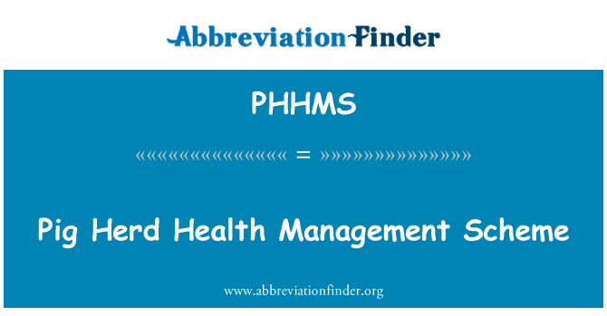 PHHMS: Régime de gestion santé des troupeaux cochon