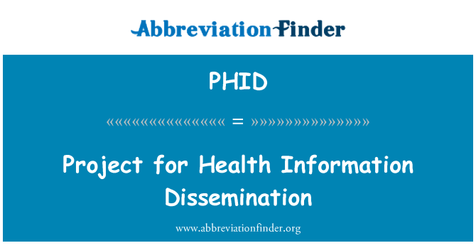 PHID: โครงการเผยแพร่ข้อมูลสุขภาพ