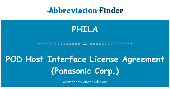 PHILA: POD hostitelské rozhraní licenční smlouva (Panasonic Corp.)