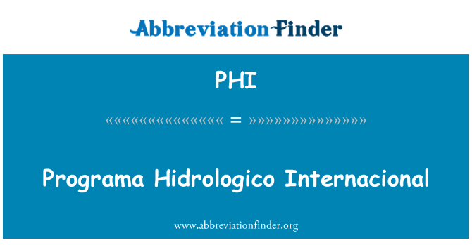 PHI: Programa Hidrologico Internacional