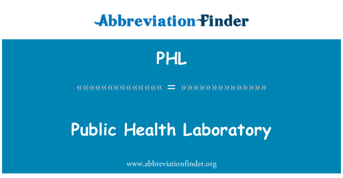 PHL: Labordy iechyd cyhoeddus