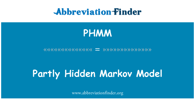 PHMM: Частично скрытой марковской модели