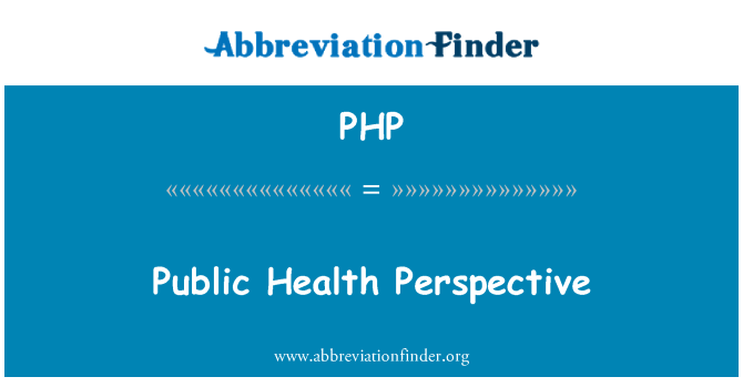 PHP: בריאות הציבור פרספקטיבה