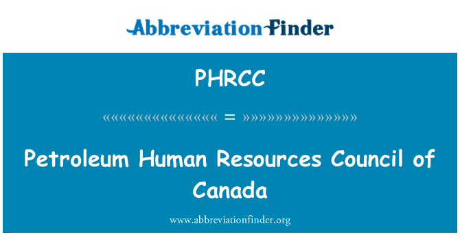 PHRCC: Ásványolaj humánerőforrás Council of Canada