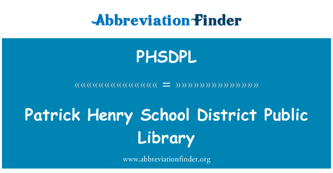 PHSDPL: Patrick Henry School District Public Library