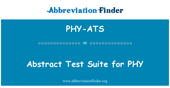 PHY-ATS: PHY के लिए सार परीक्षण सुइट