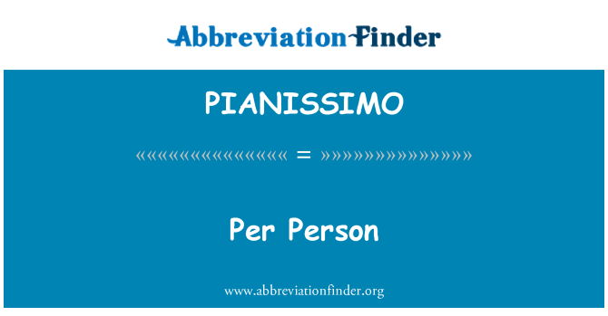 PIANISSIMO: Pa pèsòn
