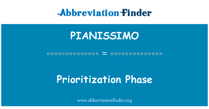 PIANISSIMO: 優先順序排序階段