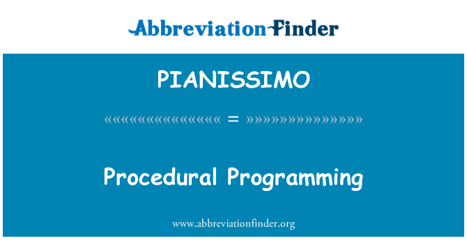 PIANISSIMO: Procedurálne programovanie
