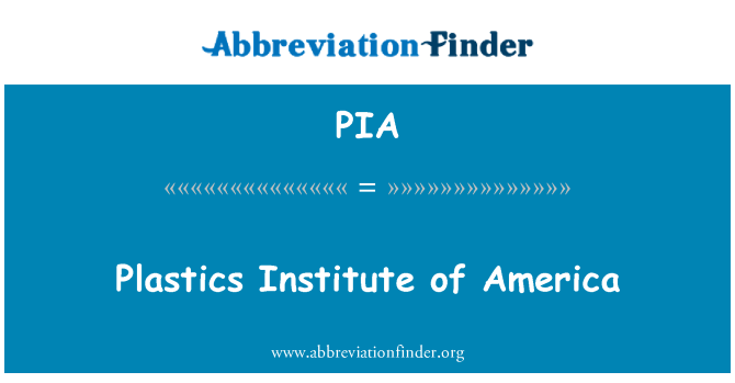 PIA: Plasty inštitút Ameriky