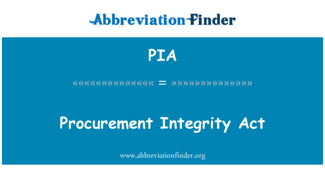 PIA: Beschaffung Integrität Act