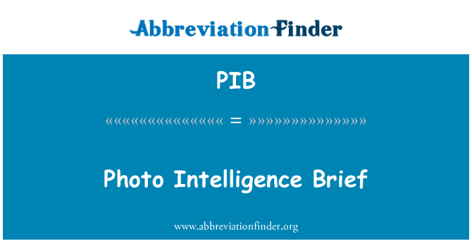 PIB: Foto inteligence Brief