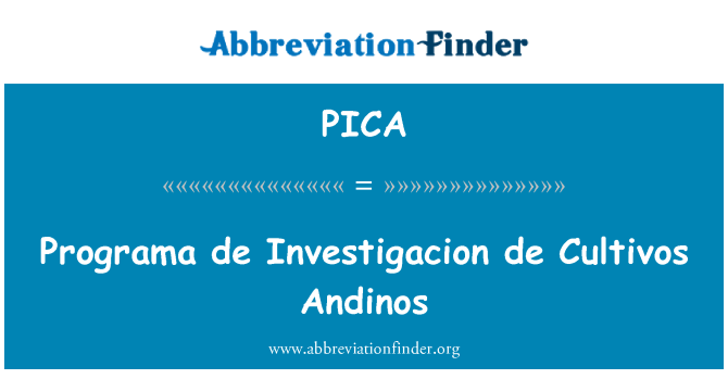PICA: Programa de Investigacion de Cultivos Andinos