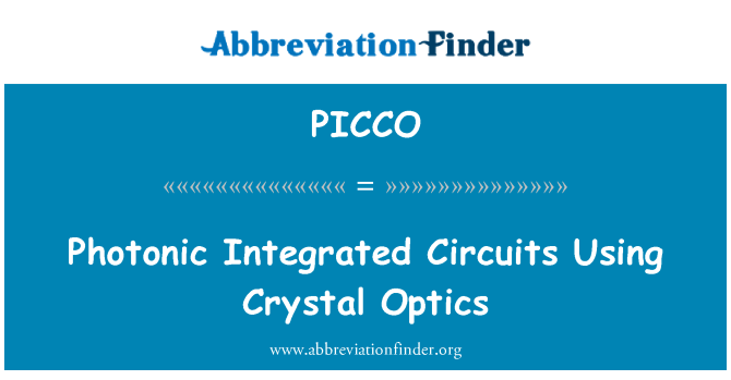 PICCO: Фотонные интегральные схемы с использованием Кристаллическая Оптика
