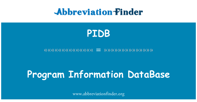 PIDB: Program Information DataBase