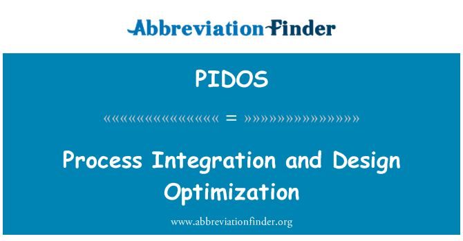 PIDOS: 过程集成与设计优化