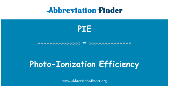 PIE: ภาพถ่าย-Ionization ประสิทธิภาพ