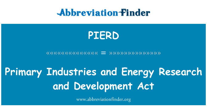 PIERD: Primary Industries and Energy Research and Development Act