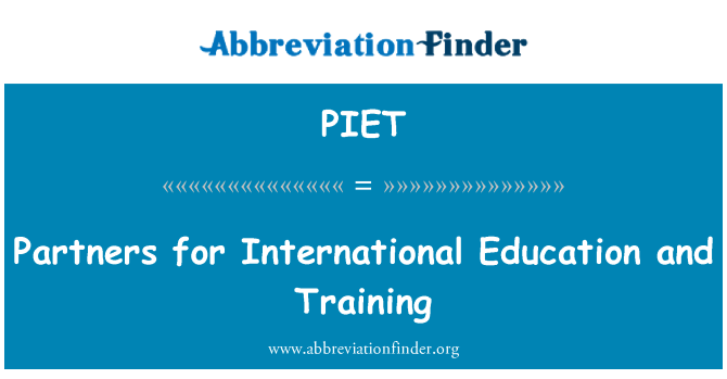 PIET: Uluslararası Eğitim ve eğitim ortakları