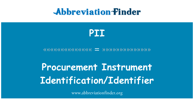 PII: Naročila instrumenta identifikacijo/identifikator