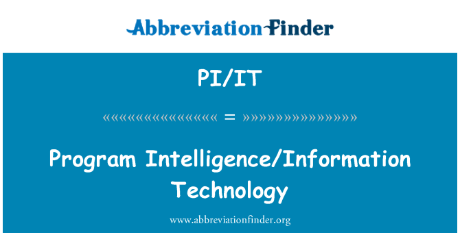 PI/IT: Programa žvalgybos ir informacijos technologijos